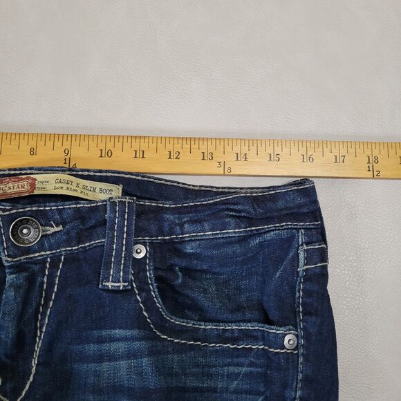 Big Star Casey K Slim Boot Low Rise Womens 28XL 32X25 Blue Jeans Bootcut Ankle - Picture 13 of 15